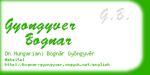 gyongyver bognar business card