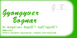 gyongyver bognar business card